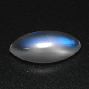 3.91克拉天然白色彩虹月光石，透明，15.3×7.1毫米，透明/半透明