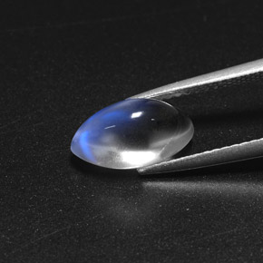 2.65克拉天然白色彩虹月光石，马眼形，11.1×6毫米，透明