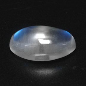 2.88克拉天然白色彩虹月光石，椭圆形切割，12×7.7毫米，透明