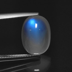 5.09克拉天然彩虹月长石，椭圆形切割，半透明