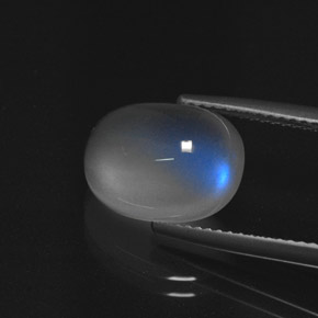 5.09克拉天然彩虹月长石，椭圆形切割，半透明