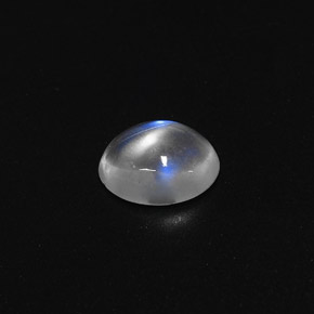 1.57克拉天然白色彩虹月光石，椭圆形切割，8.8×7.1毫米，透明