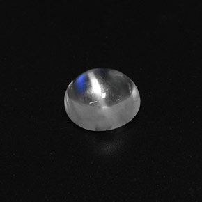 2.34克拉天然白色彩虹月光石，椭圆形切割，8.6×7.6毫米，透明