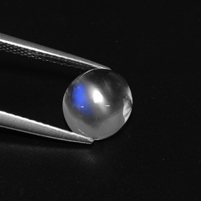 2.34克拉天然白色彩虹月光石，椭圆形切割，8.6×7.6毫米，透明