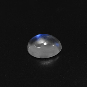 1.85克拉天然白色彩虹月光石，椭圆形切割，9×6.7毫米，透明