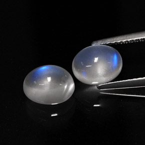 克拉天然彩虹月长石，椭圆形切割，半透明