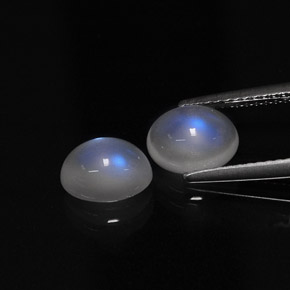 克拉天然彩虹月长石，椭圆形切割，半透明