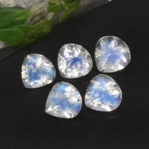 1.89天然白色彩虹月光石，梨形，4.9×4.8毫米，透明