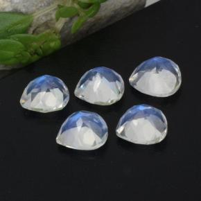 1.89天然白色彩虹月光石，梨形，4.9×4.8毫米，透明