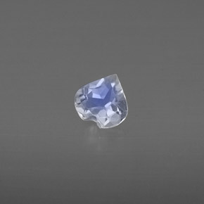 0.29克拉天然白色彩虹月光石，心形，4.8×4.8毫米，透明
