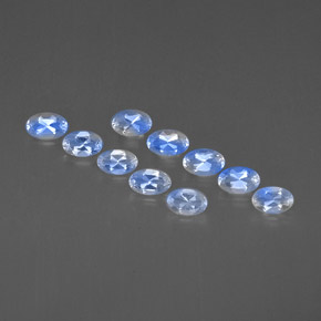 天然白色彩虹月光石，椭圆形切割，4.9×3毫米，VVS-VS