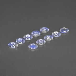 天然白色彩虹月光石，椭圆形切割，5×3.1毫米，VVS-VS