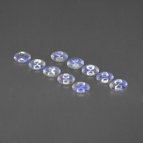 天然白色彩虹月光石，椭圆形切割，5×3.1毫米，VVS-VS
