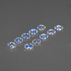 天然白色彩虹月光石，椭圆形切割，4.8×3毫米，透明