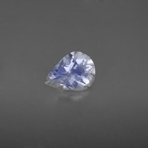 0.86克拉天然白色彩虹月光石，梨形，8×6毫米，VS
