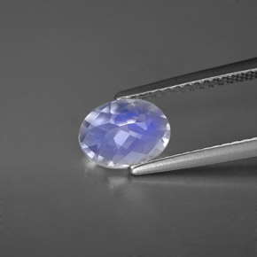 0.94克拉天然白色彩虹月光石，椭圆形切割，8×6.1毫米，VS