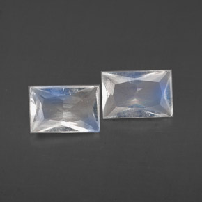 克拉天然彩虹月长石，狭长方形，VS