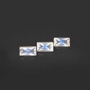 克拉天然彩虹月长石，狭长方形，VS