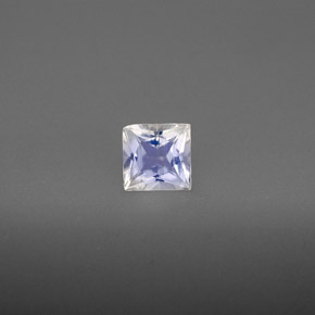 0.57克拉天然白色彩虹月光石，方形，5×4.9毫米，VS