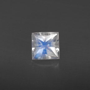 0.62克拉天然白色彩虹月光石，方形，5×5毫米，VS