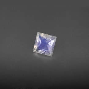 0.59克拉天然白色彩虹月光石，方形，5.2×5.1毫米，VS-SI