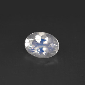 1.14克拉天然白色彩虹月光石，椭圆形切割，8×5.9毫米，VS