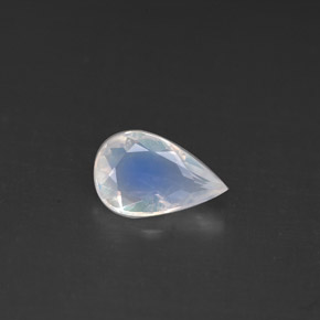 0.61克拉天然白色彩虹月光石，梨形，8×5.1毫米，VS