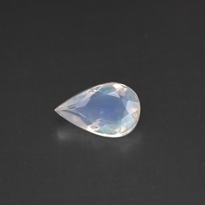 0.61克拉天然白色彩虹月光石，梨形，8×5.1毫米，VS