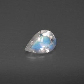 0.50克拉天然白色彩虹月光石，透明，6.9×4.8毫米，透明/半透明