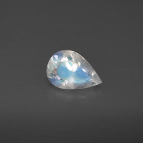 0.50克拉天然白色彩虹月光石，透明，6.9×4.8毫米，透明/半透明