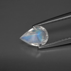 0.50克拉天然白色彩虹月光石，透明，6.9×4.8毫米，透明/半透明