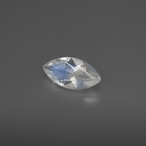 0.49克拉天然白色彩虹月光石，透明，8×4.2毫米，透明/半透明