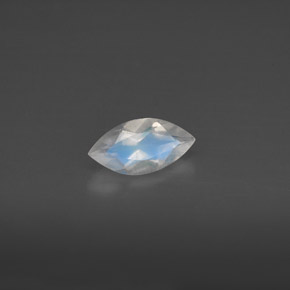0.47克拉天然白色彩虹月光石，透明，8.1×4毫米，透明/半透明