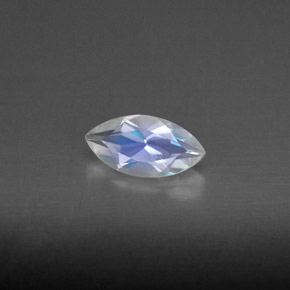 0.50克拉天然白色彩虹月光石，透明，8.1×4.1毫米，透明/半透明
