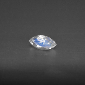 0.28克拉天然白色彩虹月光石，透明，5.9×3.1毫米，透明/半透明