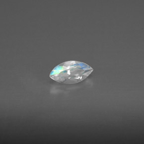 0.24克拉天然白色彩虹月光石，透明，5.9×3.1毫米，透明/半透明