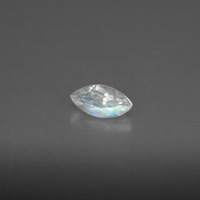 0.24克拉天然白色彩虹月光石，透明，5.9×3.1毫米，透明/半透明