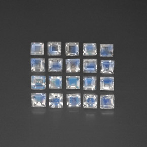天然白色彩虹月光石，透明，3.1×3毫米，透明/半透明