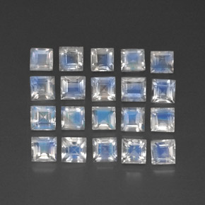 天然白色彩虹月光石，透明，3.1×3毫米，透明/半透明