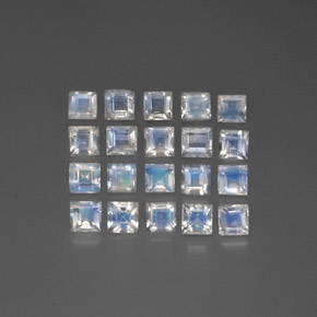 3.35天然白色彩虹月光石，透明，3.1×3毫米，透明/半透明