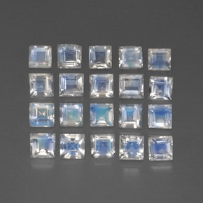 3.35天然白色彩虹月光石，透明，3.1×3毫米，透明/半透明