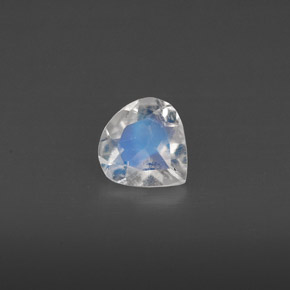 0.36克拉天然白色彩虹月光石，透明，5.3×5.2毫米，透明/半透明