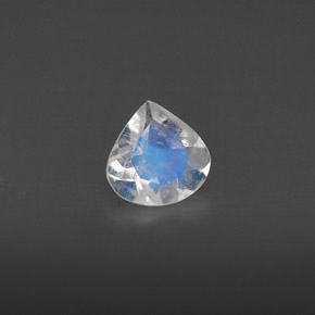 0.36克拉天然白色彩虹月光石，透明，5.3×5.2毫米，透明/半透明