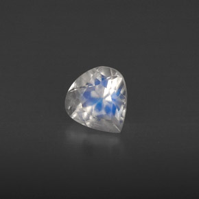 0.44克拉天然白色彩虹月光石，透明，5.2×5毫米，透明/半透明
