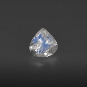 0.44克拉天然白色彩虹月光石，透明，5.2×5毫米，透明/半透明