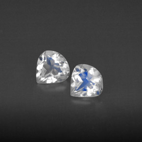 天然白色彩虹月光石，透明，5×4.9毫米，透明/半透明