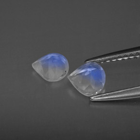 天然白色彩虹月光石，透明，5.2×5毫米，透明/半透明