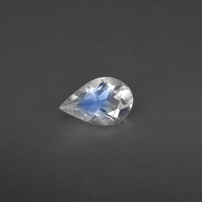 0.34克拉天然白色彩虹月光石，透明，6.1×4毫米，透明/半透明