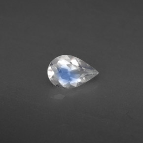0.34克拉天然白色彩虹月光石，透明，6.1×4毫米，透明/半透明