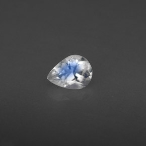 0.31克拉天然白色彩虹月光石，透明，5.1×3.9毫米，透明/半透明